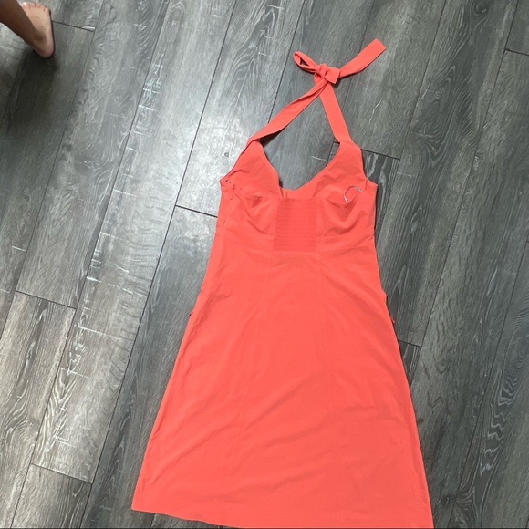 Athleta halter dress smocked everywhere nylon blend athletic size 8 - Picture 3 of 7